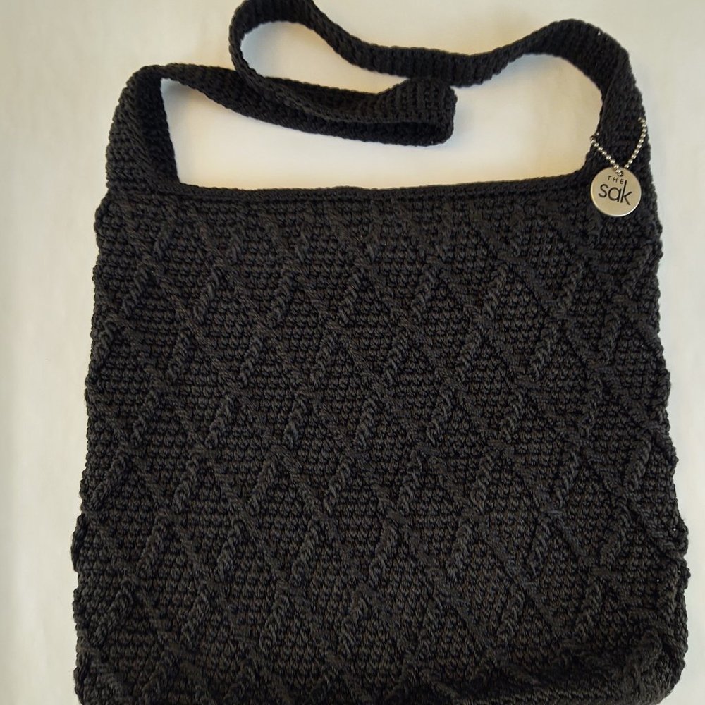 The Sak Black Knit Crocheted Handbag